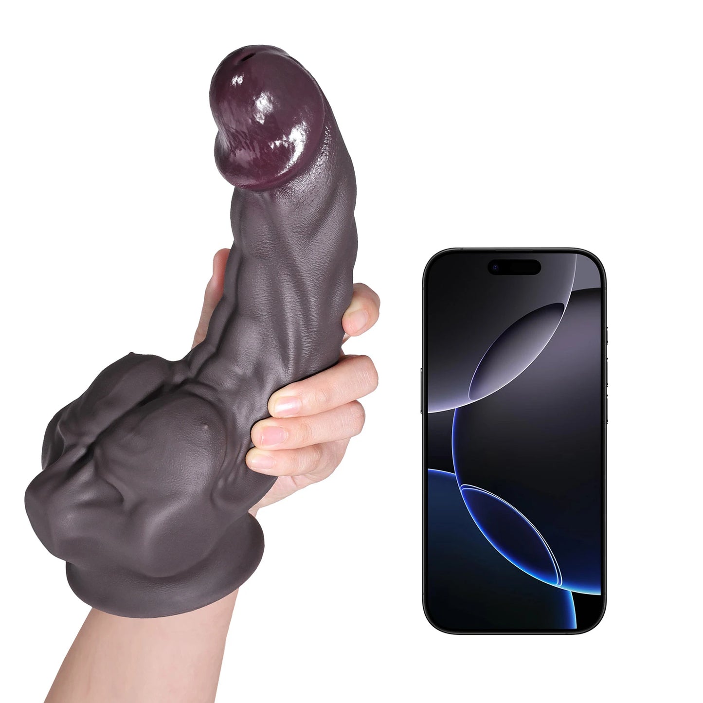 Dennis Medium 9" x 2" Realistic Black Dildo with Sculpted Pecs