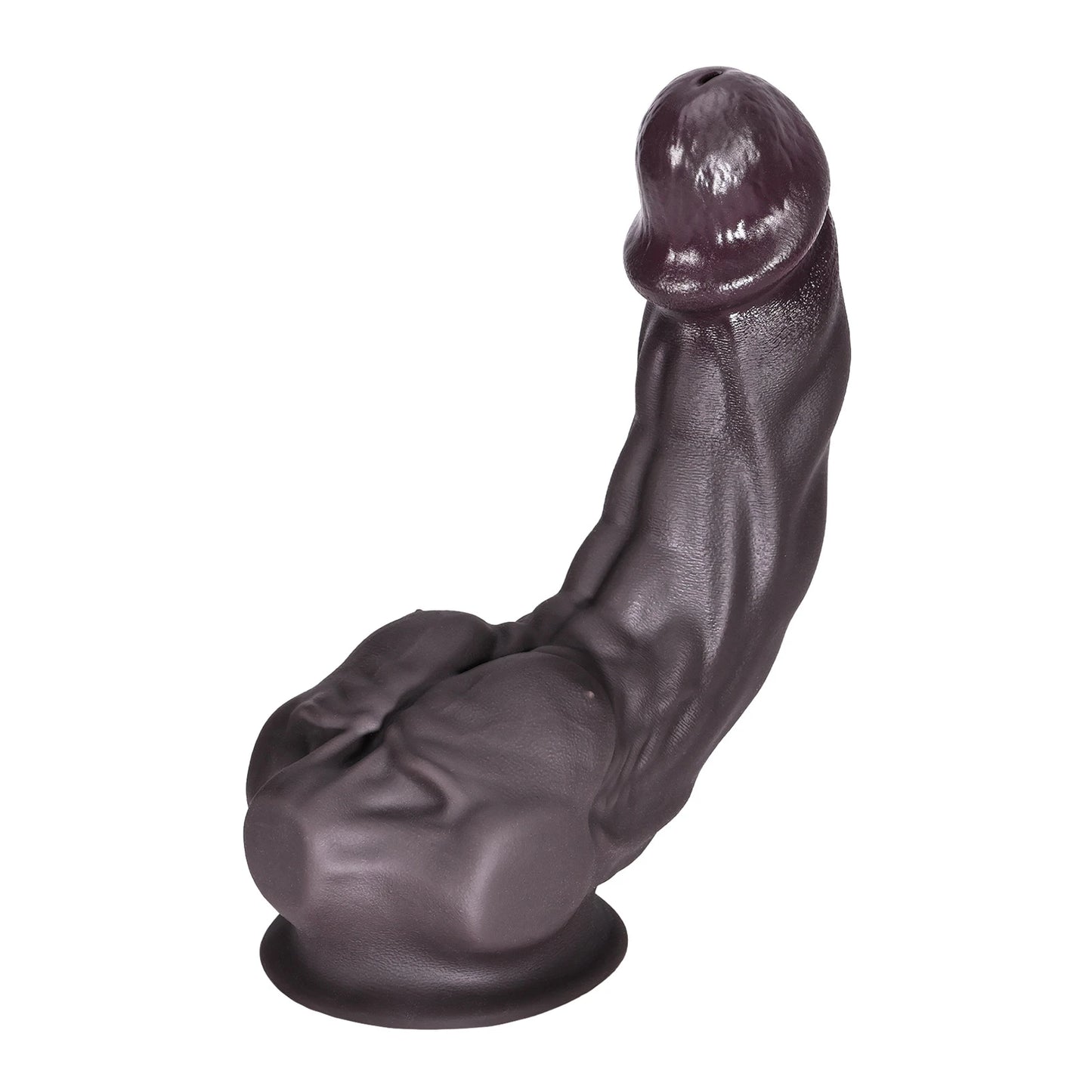 Dennis Small 6.9" x 1.6" Black Silicone Dildo with Sculpted Pecs