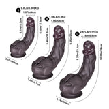 Dennis Small 6.9" x 1.6" Black Silicone Dildo with Sculpted Pecs