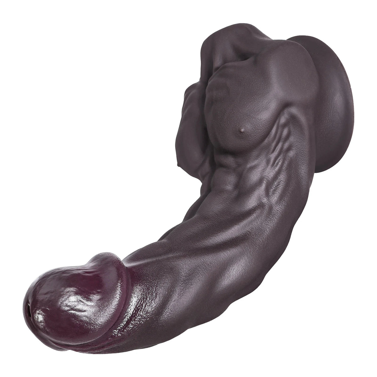 Dennis Small 6.9" x 1.6" Black Silicone Dildo with Sculpted Pecs
