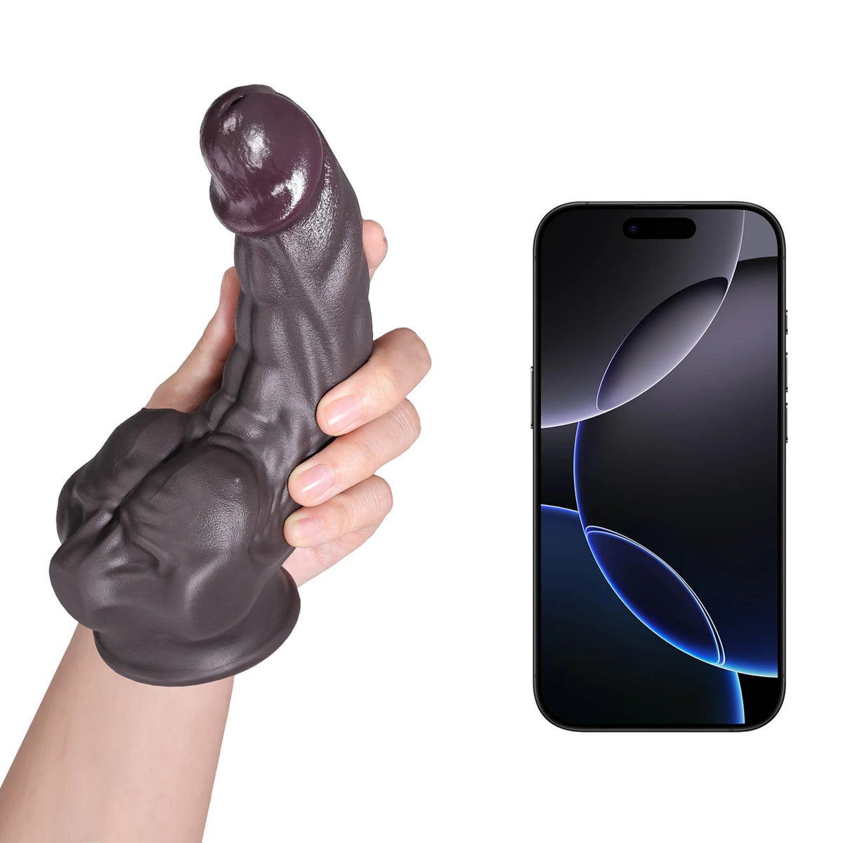 Dennis Small 6.9" x 1.6" Black Silicone Dildo with Sculpted Pecs