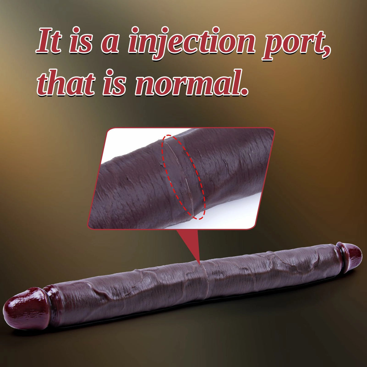 Dorian 20" x 1.8" Sliding Skin Double Sided Black Dildo