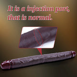 Dorian 20" x 1.8" Sliding Skin Double Sided Black Dildo