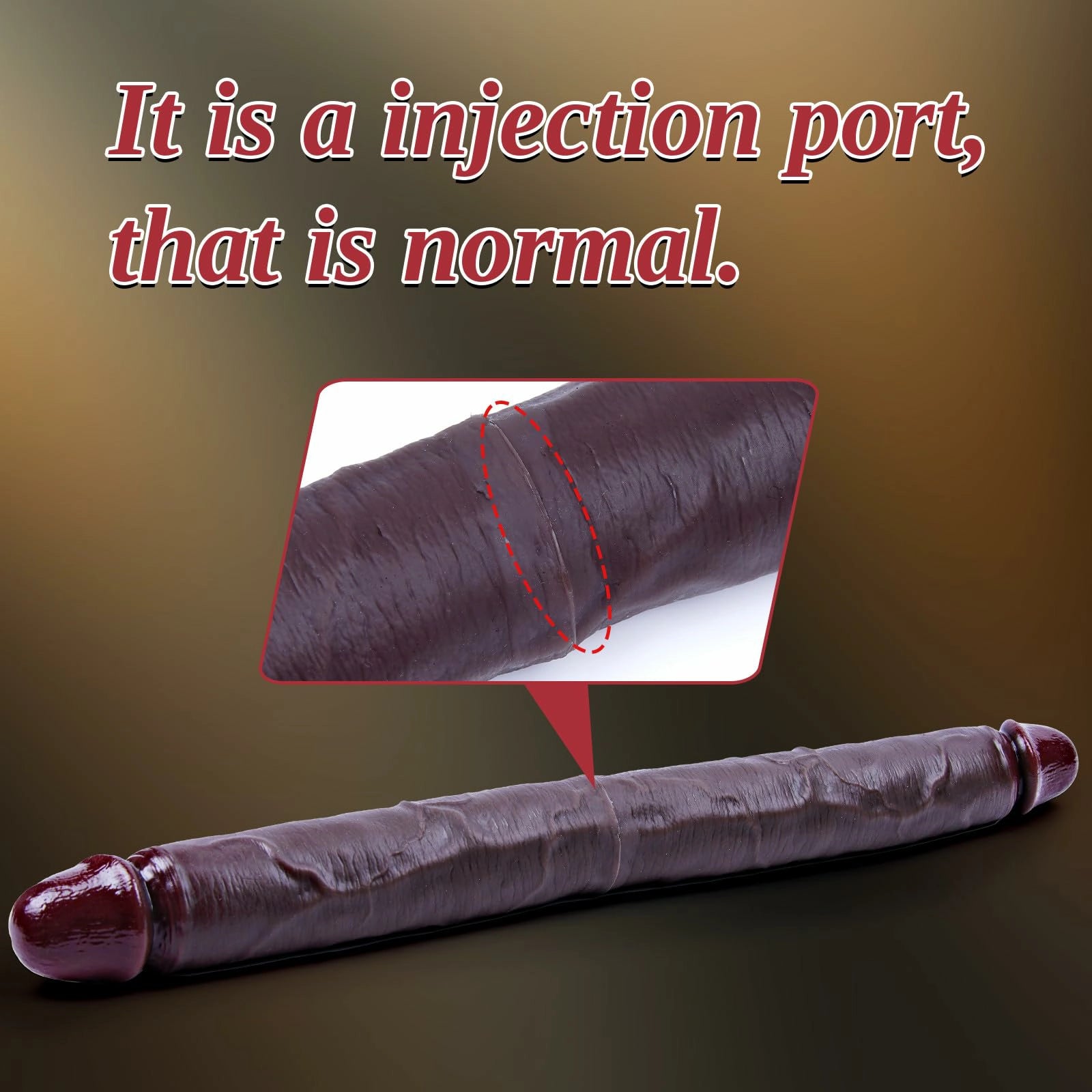 Dorian 20" x 1.8" Sliding Skin Double Sided Black Dildo