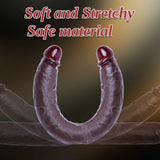 Dorian 20" x 1.8" Sliding Skin Double Sided Black Dildo
