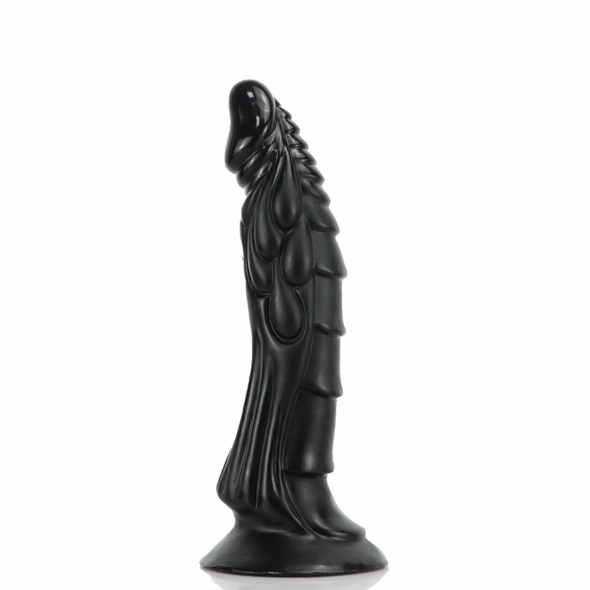 Draco 9.45" x 1.77" Fantasy Dragon Textured Black Dildo with Suction Base