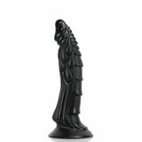 Draco 9.45" x 1.77" Fantasy Dragon Textured Black Dildo with Suction Base