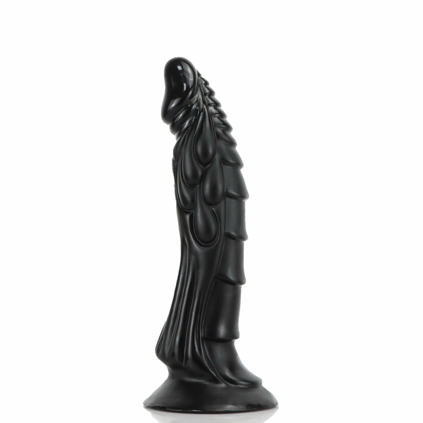 Draco 9.45" x 1.77" Fantasy Dragon Textured Black Dildo with Suction Base