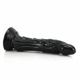 Draco 9.45" x 1.77" Fantasy Dragon Textured Black Dildo with Suction Base
