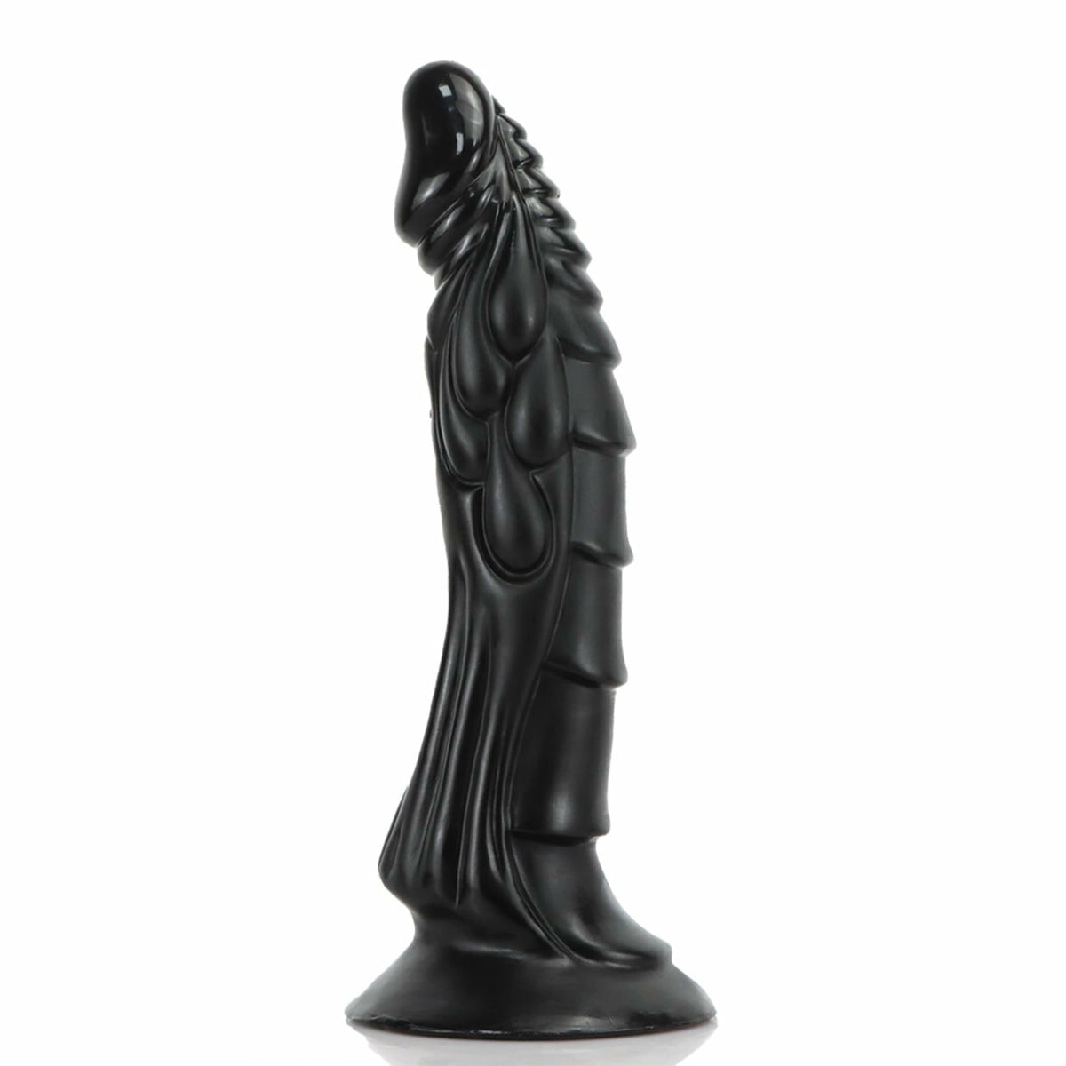 Draco 9.45" x 1.77" Fantasy Dragon Textured Black Dildo with Suction Base