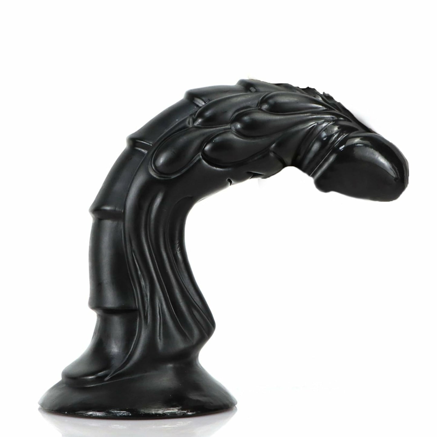 Draco 9.45" x 1.77" Fantasy Dragon Textured Black Dildo with Suction Base