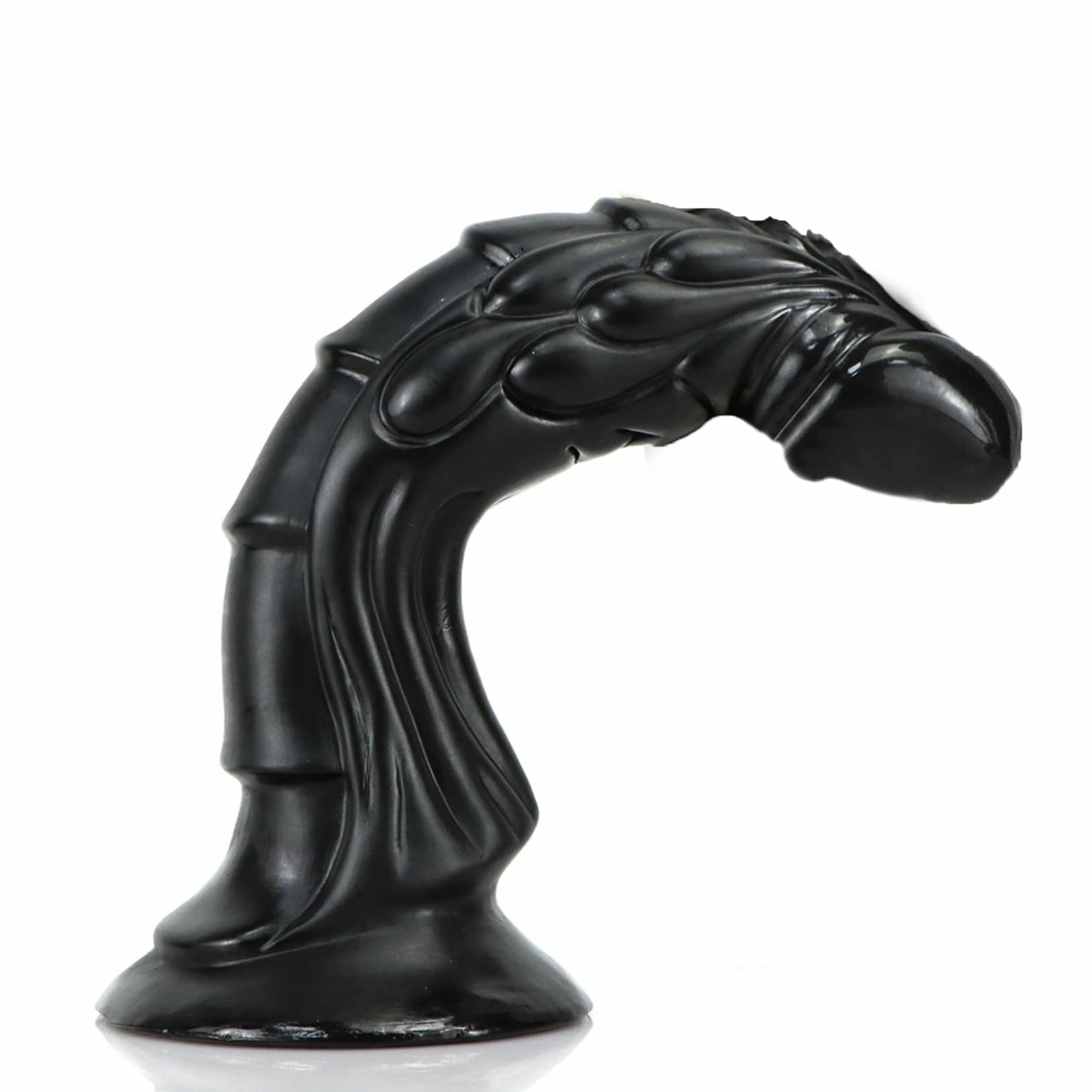 Draco 9.45" x 1.77" Fantasy Dragon Textured Black Dildo with Suction Base