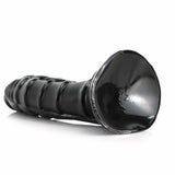 Draco 9.45" x 1.77" Fantasy Dragon Textured Black Dildo with Suction Base