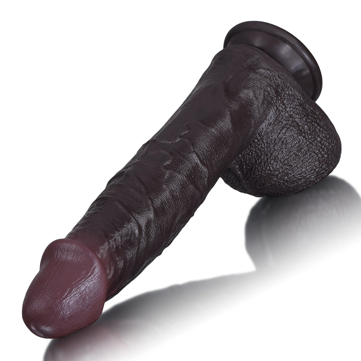 Elias 10.6" x 2.2" Thick Vibrating Warming Thrusting Realistic Black Dildo