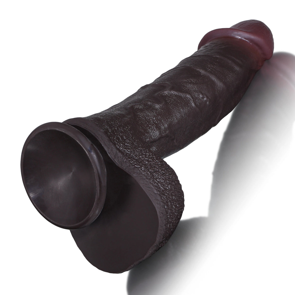 Elias 10.6" x 2.2" Thick Vibrating Warming Thrusting Realistic Black Dildo