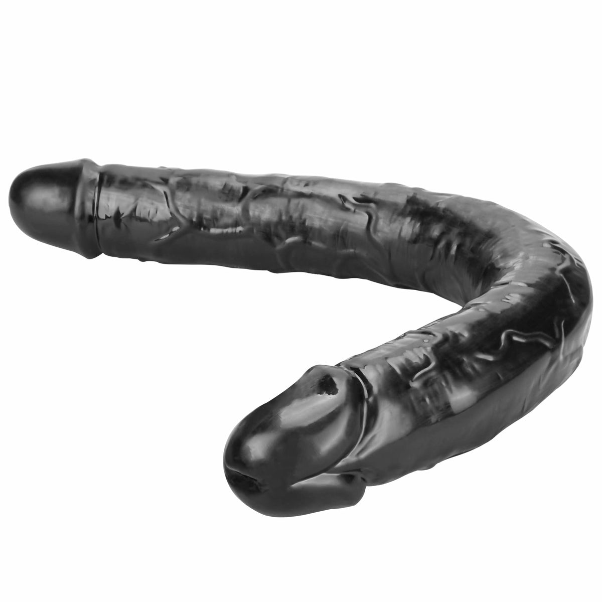 Ezra 18" x 1.7" Beginner-Friendly Double Sided Black Dildo