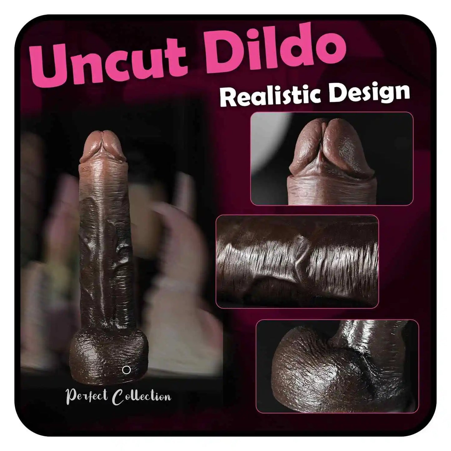 Franco 10" x 2" Large Uncircumcised BBC Dildo, Dual-Density Silicone