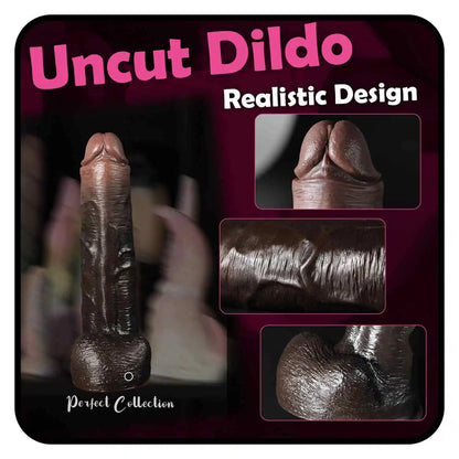 Franco 10" x 2" Large Uncircumcised BBC Dildo, Dual-Density Silicone