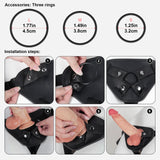 Fully Adjustable Strap On Dildo Harness with 3 Size O-Rings