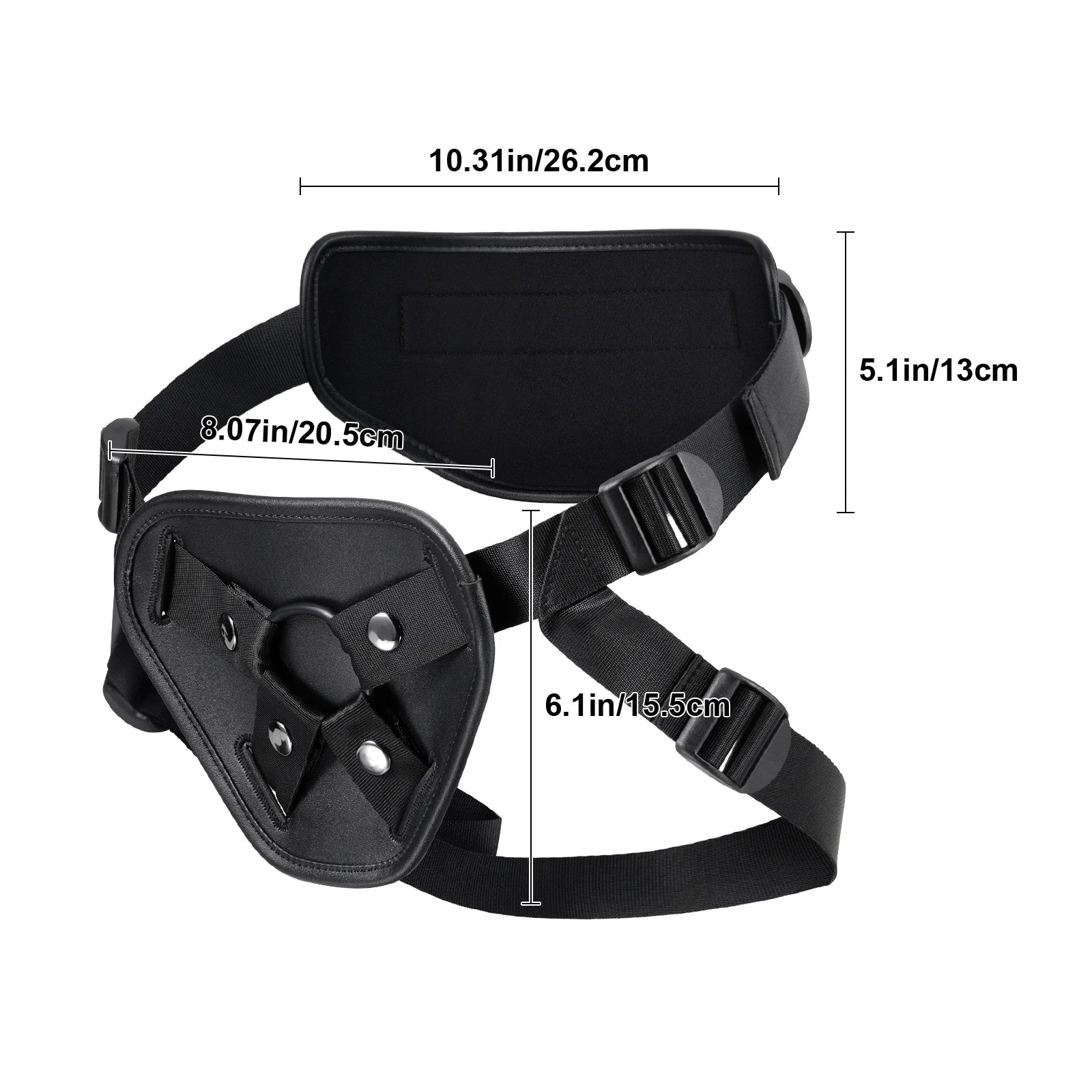 Fully Adjustable Strap On Dildo Harness with 3 Size O-Rings