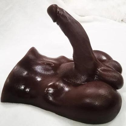 Gohya: 5.5LB Unisex Black Torso with 7.87" Soft Dildo