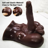 Gohya 5.5 lb Flat Back Realistic Black Dildo Torso with 7.9" Dildo