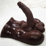 Gohya 5.5 lb Flat Back Realistic Black Dildo Torso with 7.9" Dildo
