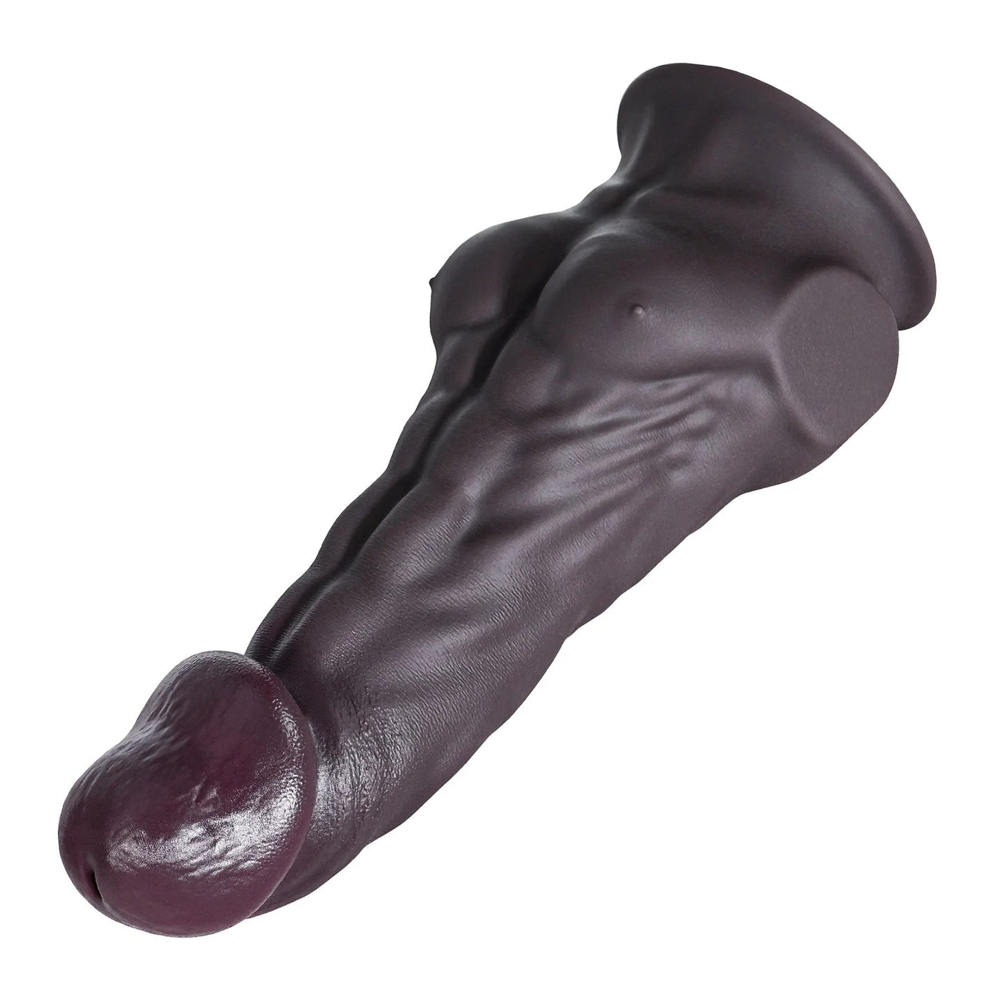 Hassan Large 11" x 2.6" Big Black Dildo with Defined Muscle Contours