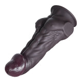 Hassan Large 11" x 2.6" Big Black Dildo with Defined Muscle Contours