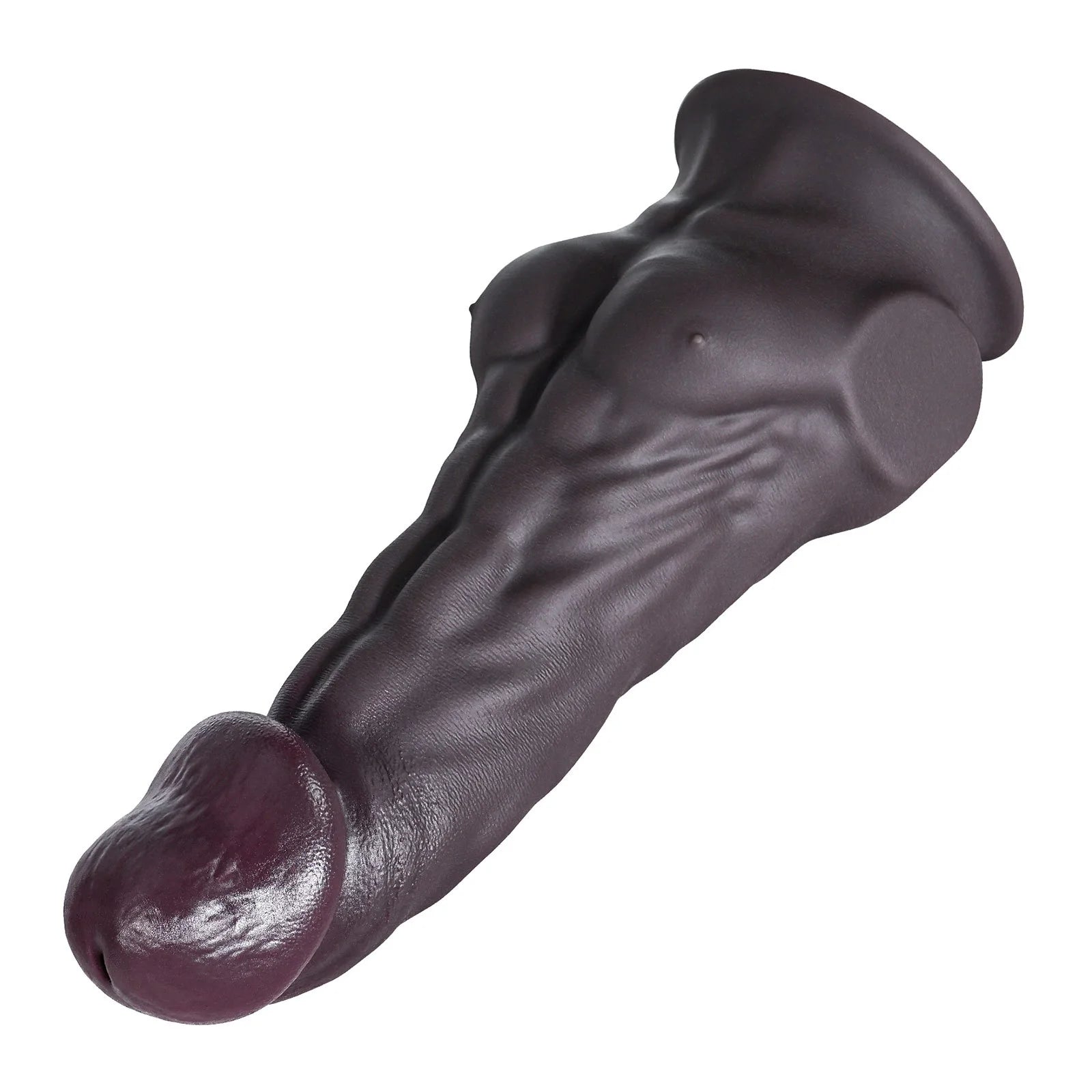 Hassan Large 11" x 2.6" Big Black Dildo with Defined Muscle Contours