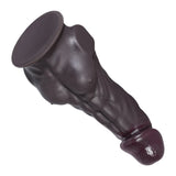 Hassan Large 11" x 2.6" Big Black Dildo with Defined Muscle Contours