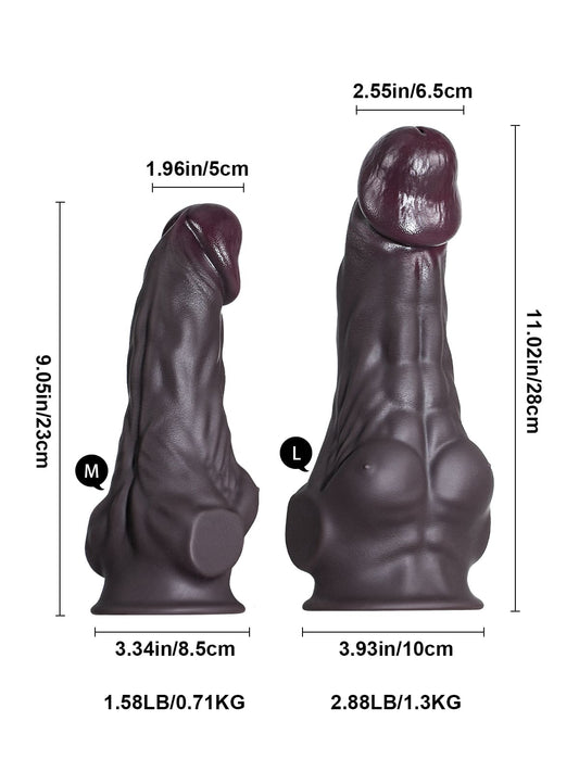 Black Dildo Silicone Hassan 11.02" x 2.55" （Large)