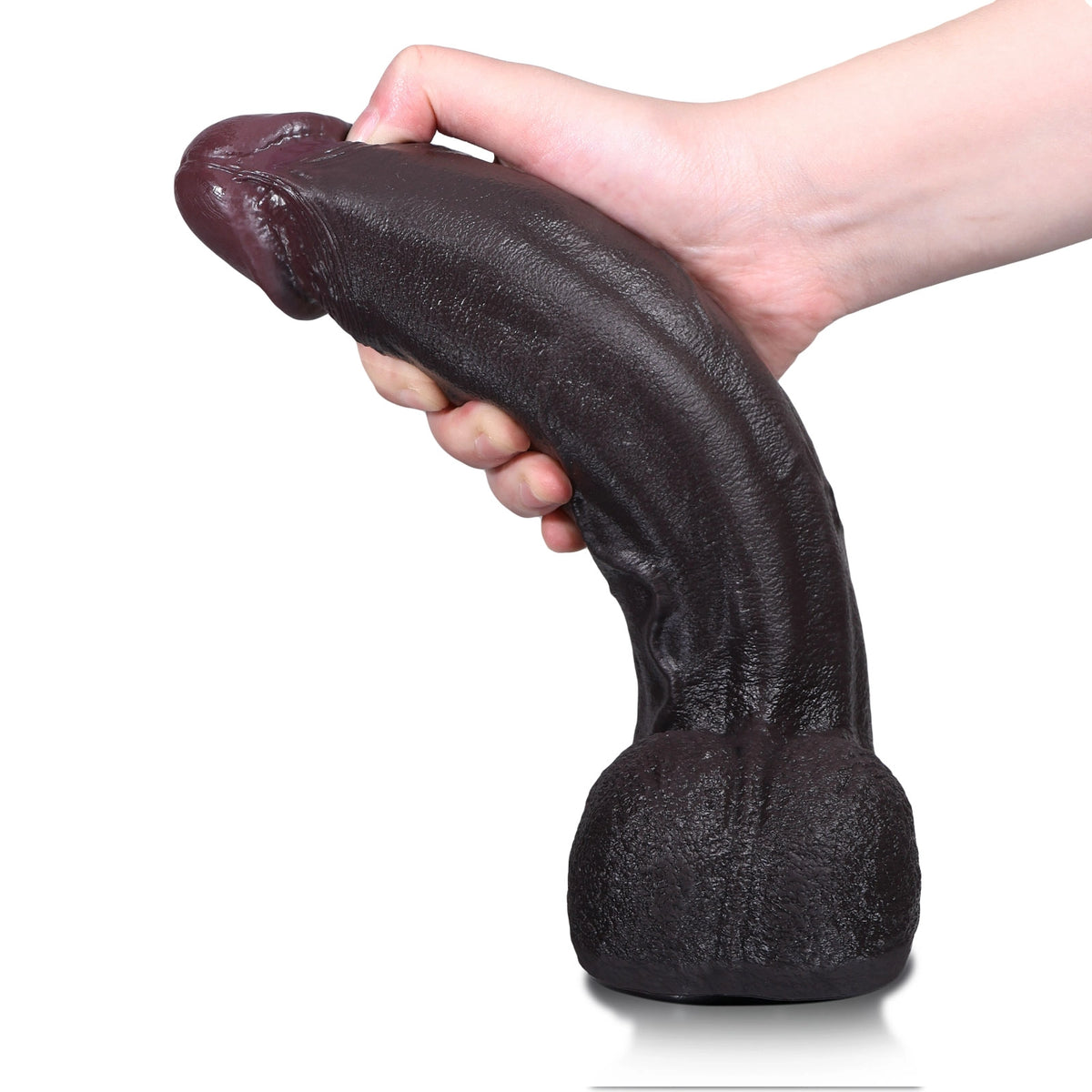 Henry 10.8" x 2.3" Thick Black Dildo with Tapered Head & Wide-Back Body
