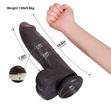 Henry 10.8" x 2.3" Thick Black Dildo with Tapered Head & Wide-Back Body