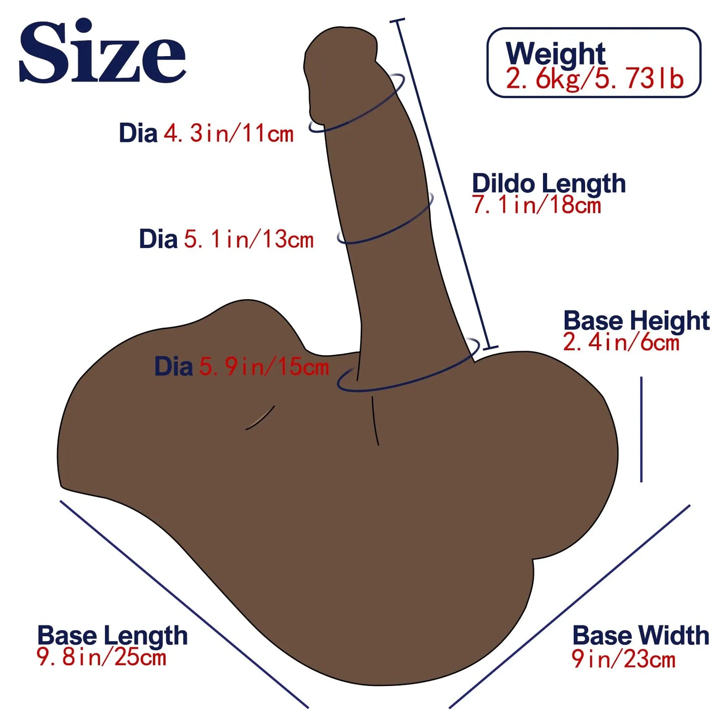 Henry 5.7LB Heavy Unisex Black Dildo Torso