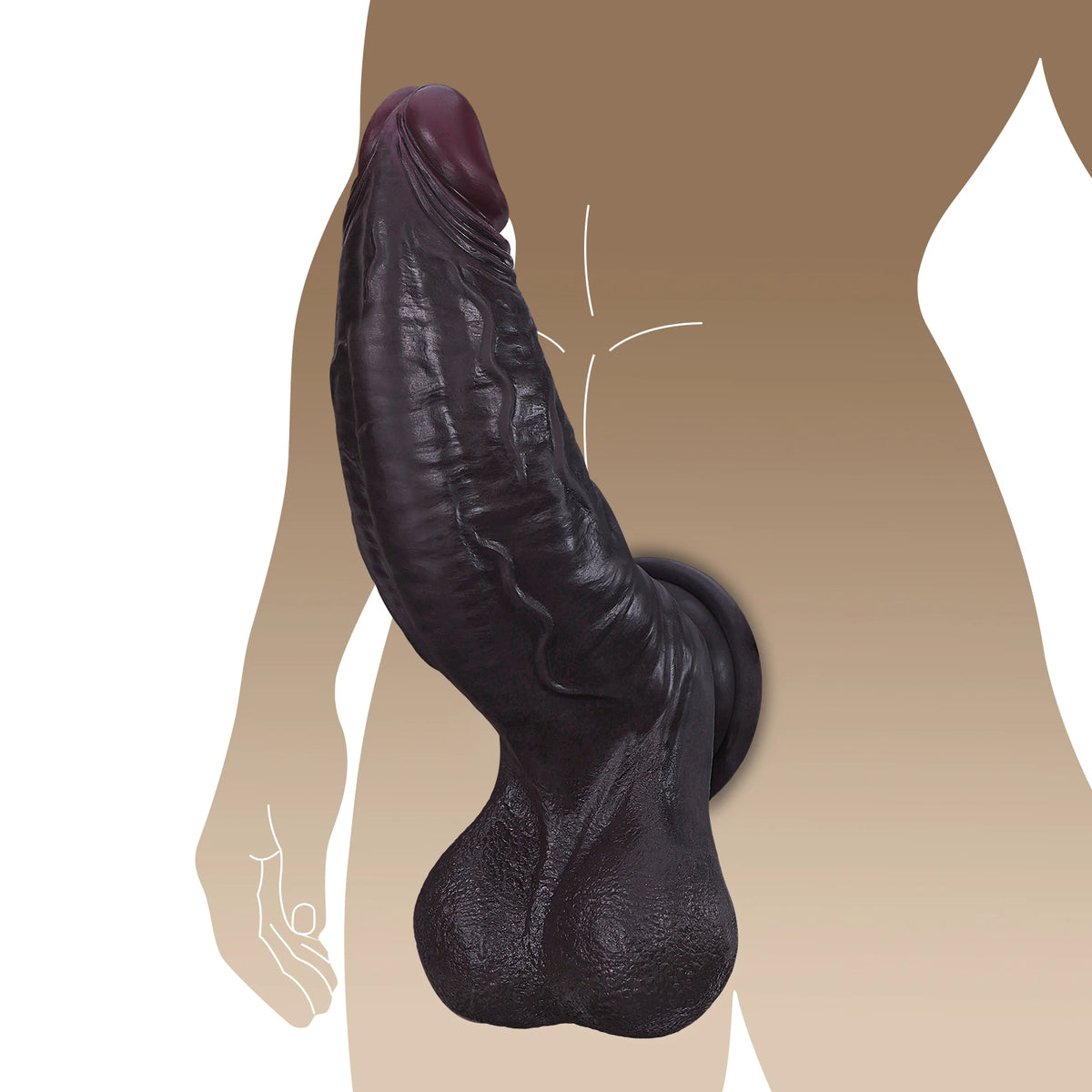 Hugo 11.5" x 3.35" Extra-Thick Dual Density Realistic BBC Dildo