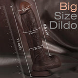 Hunter 11" x 2" Realistic Big Black Dildo for BBC Lover