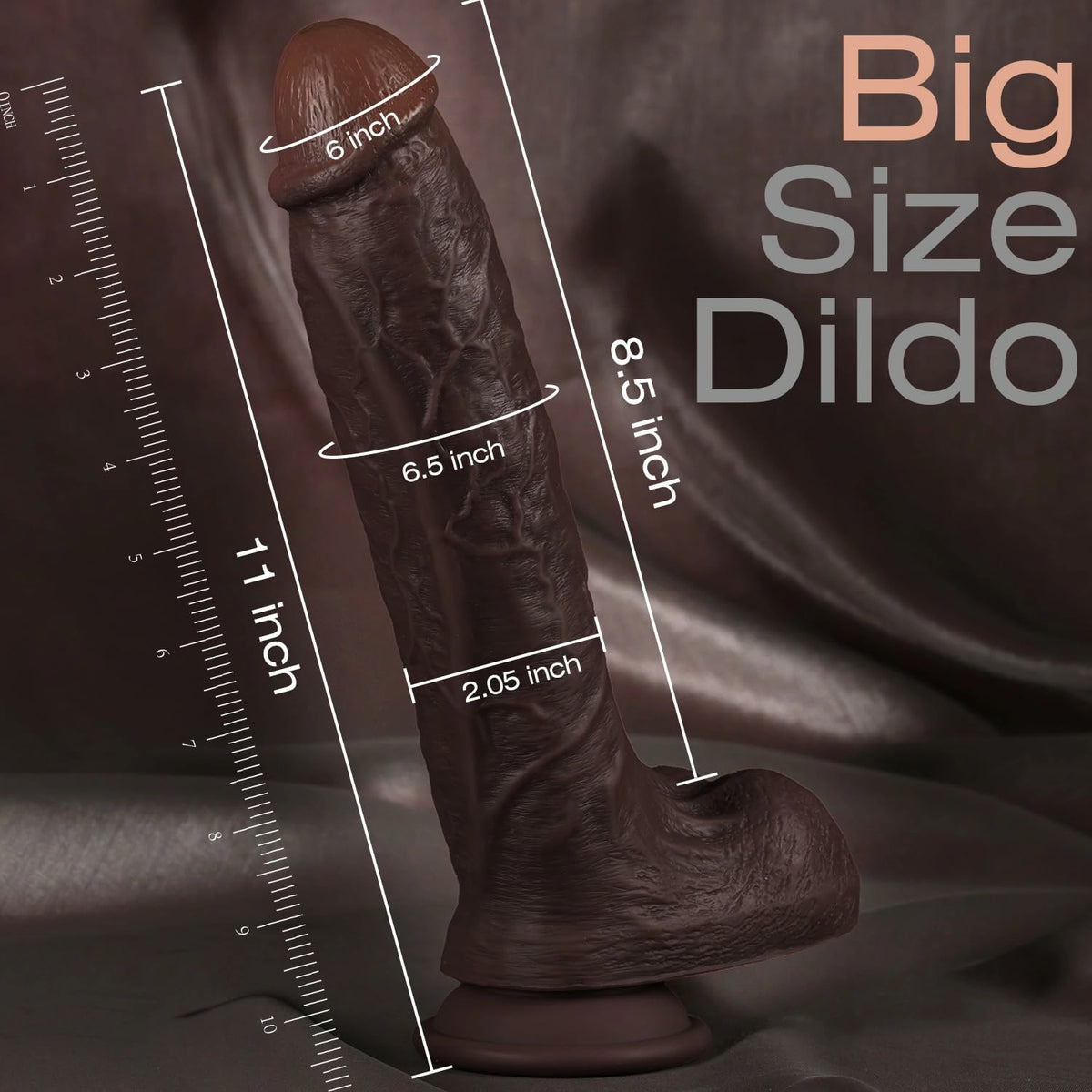 Hunter 11" x 2" Realistic Big Black Dildo for BBC Lover