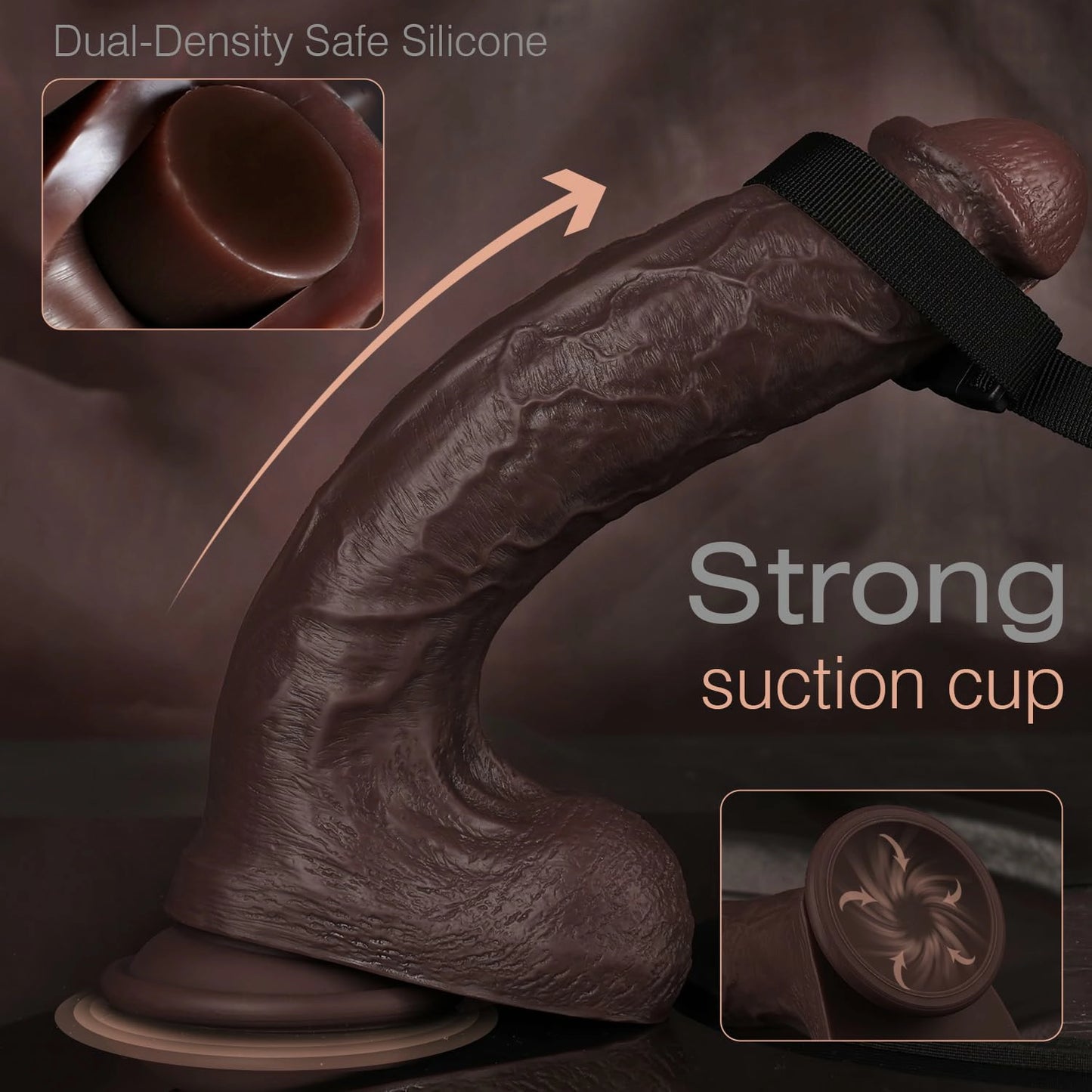 Hunter 11" x 2" Realistic BBC Dildo with Leaning Glans, Pronounced Vein & Dual Density