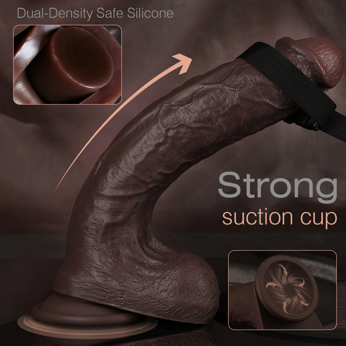 Hunter 11" x 2" Realistic Big Black Dildo for BBC Lover