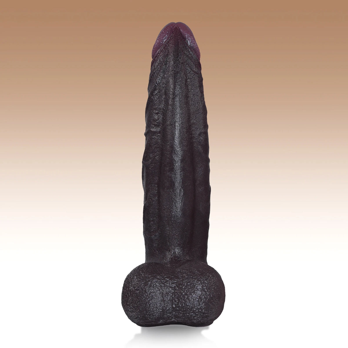 Hunter 9.3" x 2.2" Curved G-Spot Black Dildo with Pronounced Ridge
