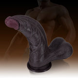 Hunter 9.3" x 2.2" Curved G-Spot Black Dildo with Pronounced Ridge