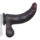 Hunter 9.3" x 2.2" Curved G-Spot Black Dildo with Pronounced Ridge