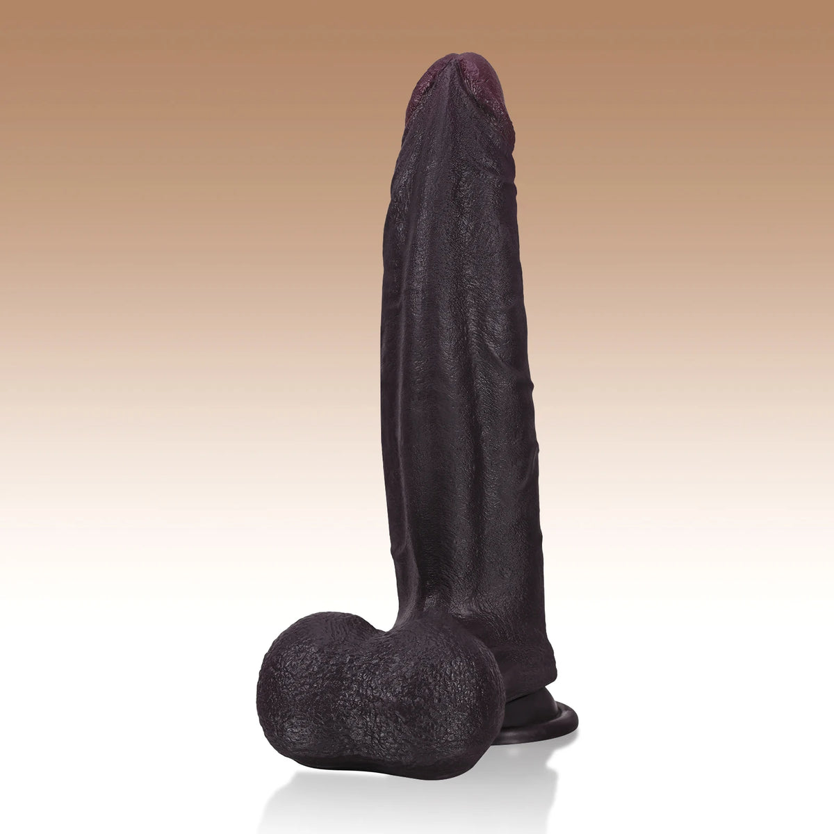 Hunter 9.3" x 2.2" Curved G-Spot Black Dildo with Pronounced Ridge