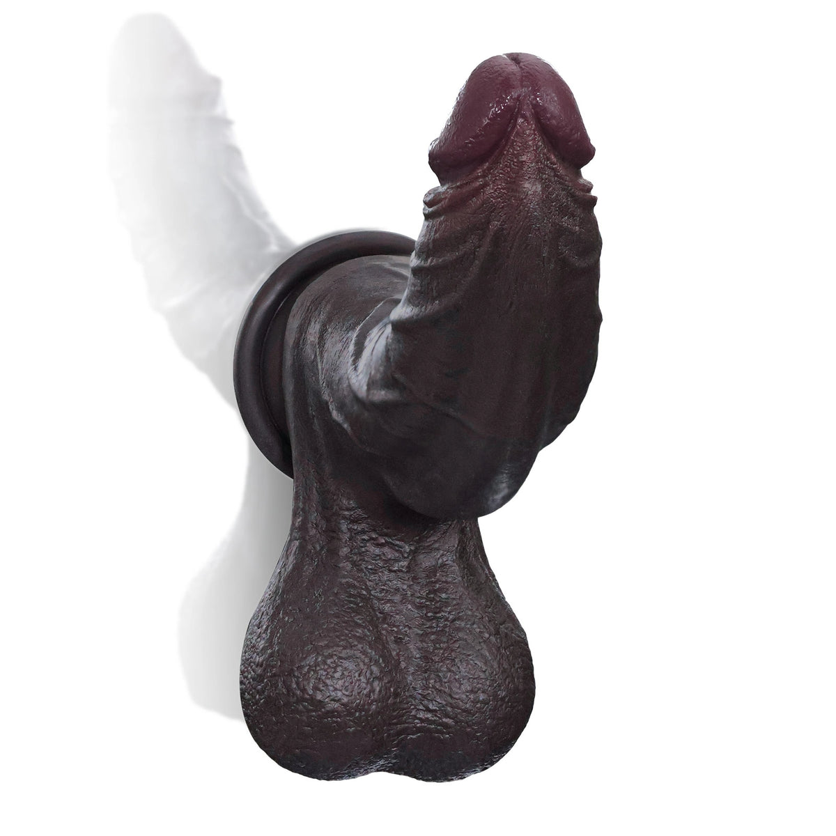 Hunter 9.3" x 2.2" Curved G-Spot Black Dildo with Pronounced Ridge