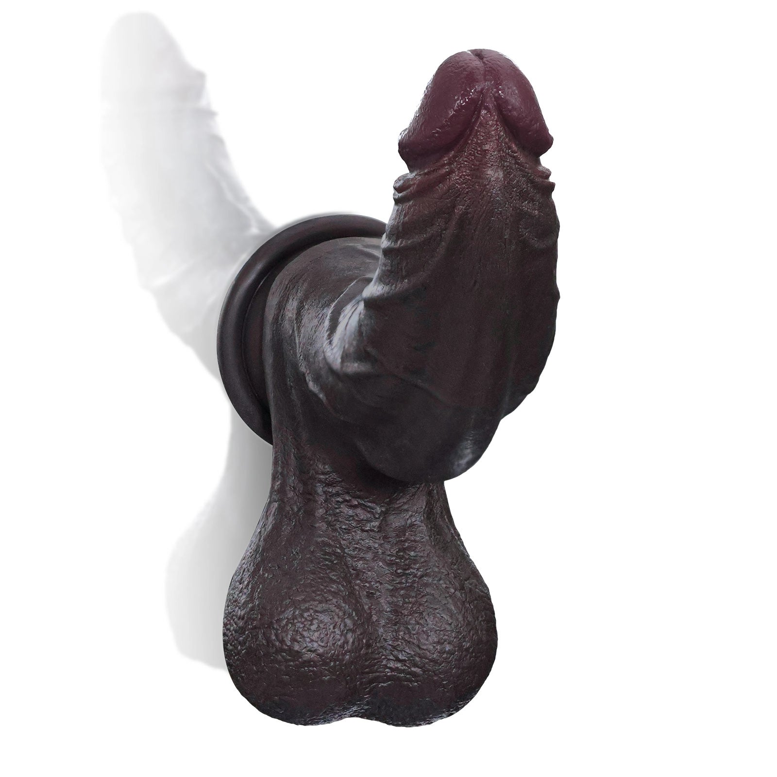Hunter 9.3" x 2.2" Curved G-Spot Black Dildo with Pronounced Ridge