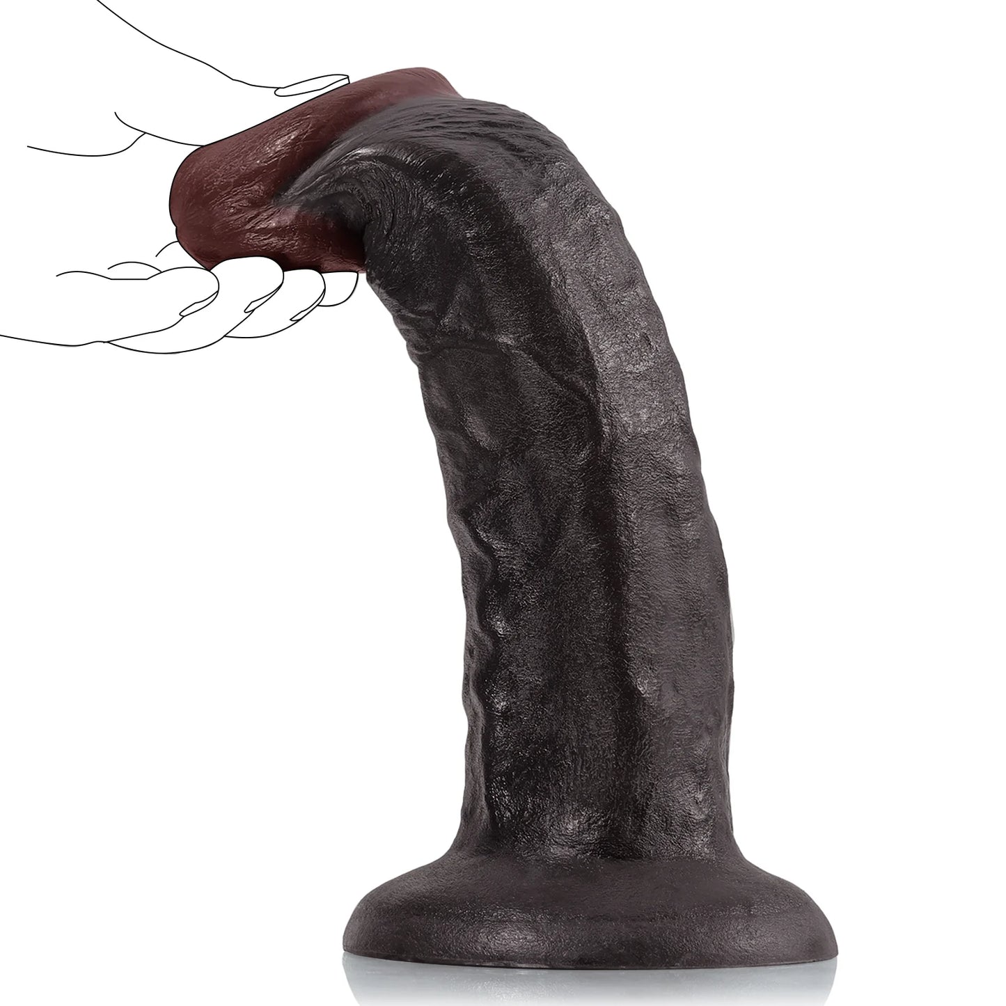 Jayson 10" x 2.2" Textured Black Anal Dildo with Strong Suction Cup