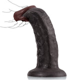 Jayson 10" x 2.2" Textured Black Anal Dildo with Strong Suction Cup