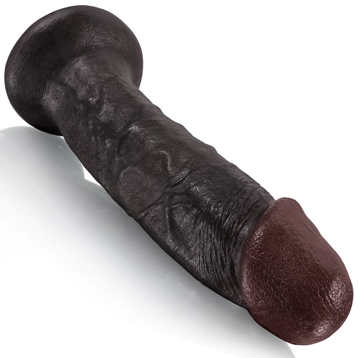 Jayson 10" x 2.2" Textured Black Anal Dildo with Strong Suction Cup
