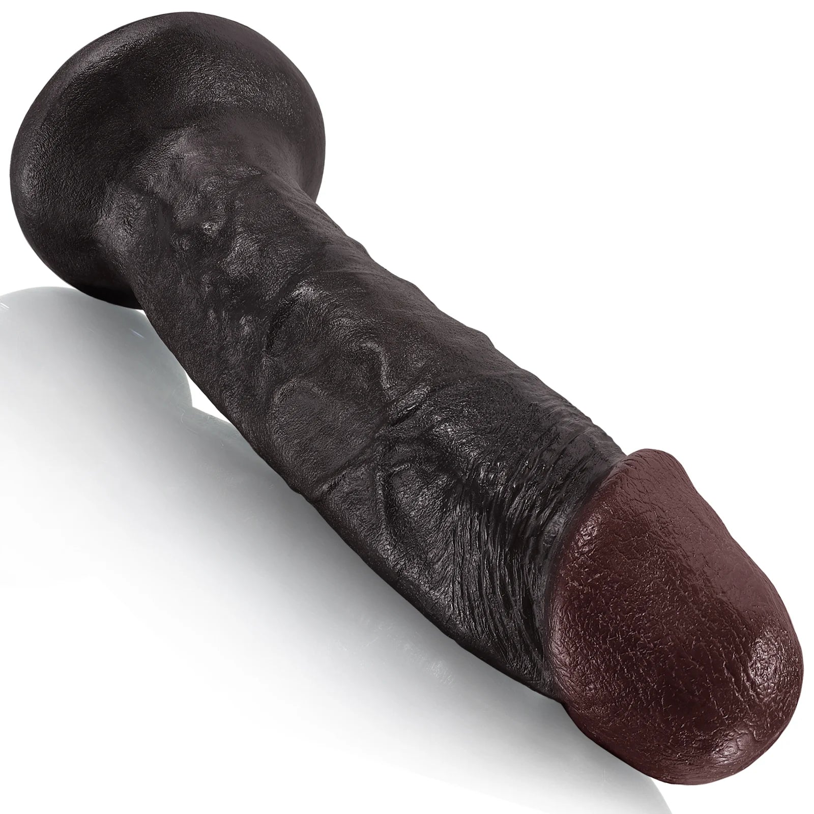 Jayson 10" x 2.2" Textured Black Anal Dildo with Strong Suction Cup